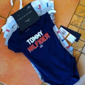 4 piece Tommy Hilfiger onesie set